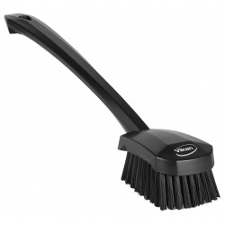 Brosse à main, manche long Vikan, 415 mm, Dur, Noir - ref:41869