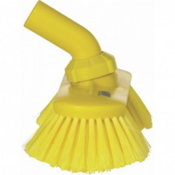 Brosse à passage d'eau, Angle Réglable Vikan, 240 mm, Souple/fleuré, Jaune - ref:70676